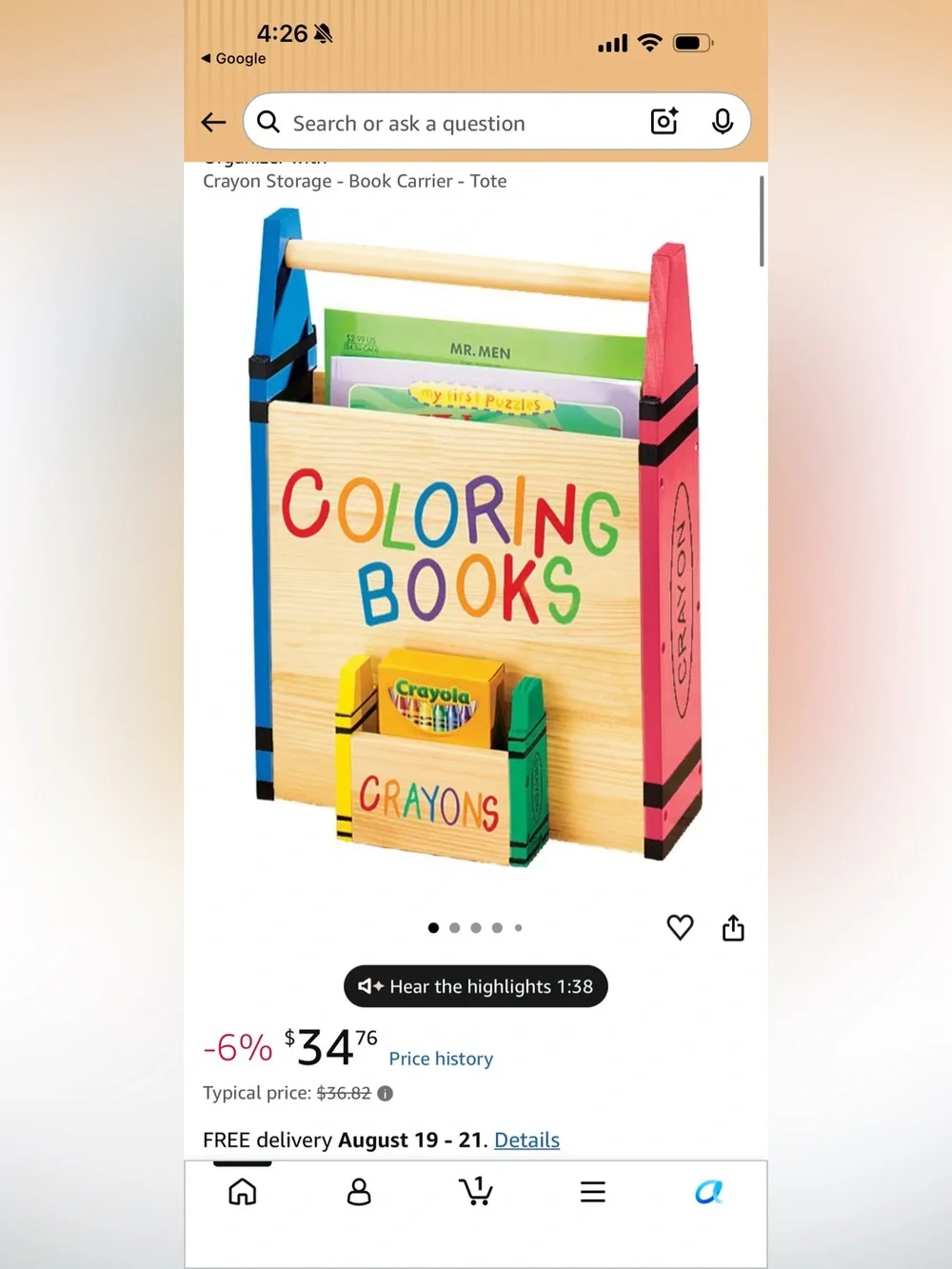 🖍️Coloring Books & Crayons Holder